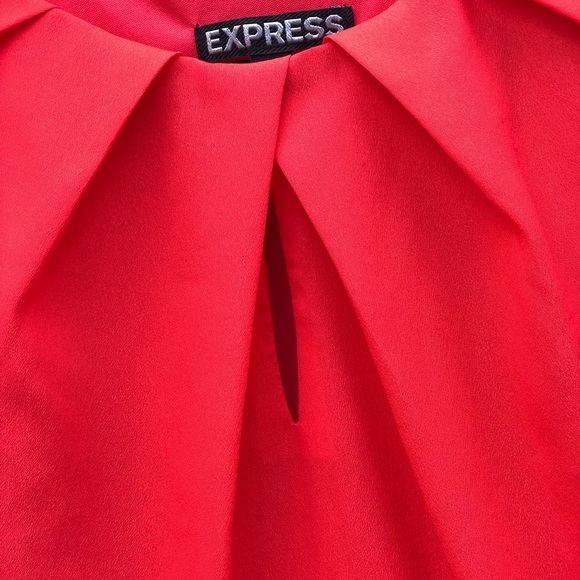 Express Flared Keyhole Neck Red Dress - Picture 7 of 7
